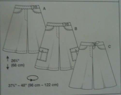 BURDA PATTERN 8032 SKIRT-CULOTTES SIZES  10 - 24 COMPLETE