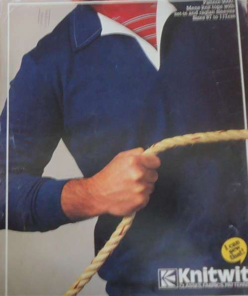 KNITWIT PATTERNS 9000  `MEN`S KNIT TOPS WITH SET-IN & RAGLAN SLEEVES` SIZES 87 - 117 CM