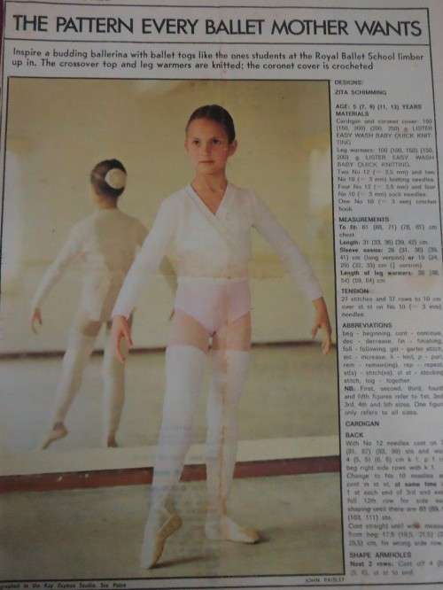 FAIR LADY JANUARY 1979 - THE PATTERN EVERY BALLET MOTHER WANTS - CROSS OVER TOP & LEG WARMERS