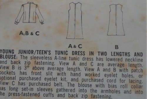 VINTAGE STYLE PATTERNS 2253 BLOUSE & PINAFORE TEEN SIZE 11/12 BUST 32" COMPLETE