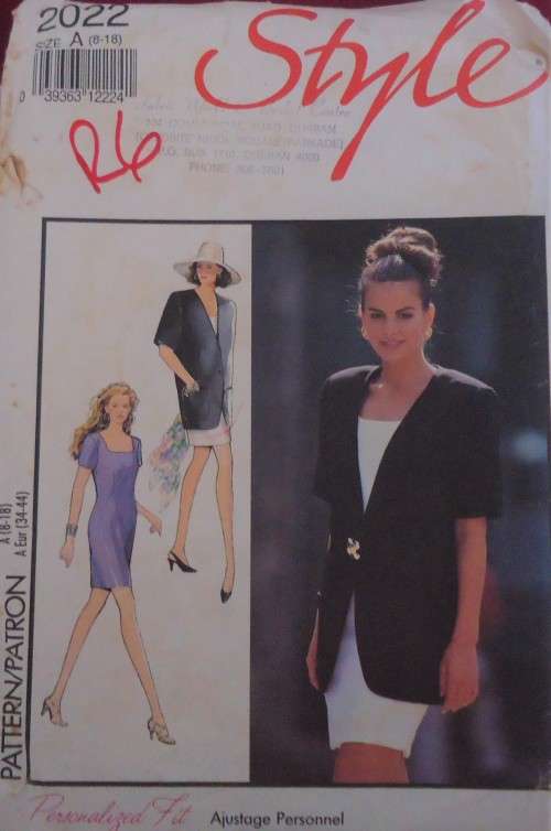 STYLE PATTERNS 2022 JACKET & DRESS  SIZE A  8 - 18  COMPLETE - SEE LISTING