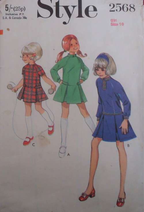 STYLE PATTERNS 2568 RAGLAN SLEEVE DRESS GIRL SIZE 10  YEARS - COMPLETE