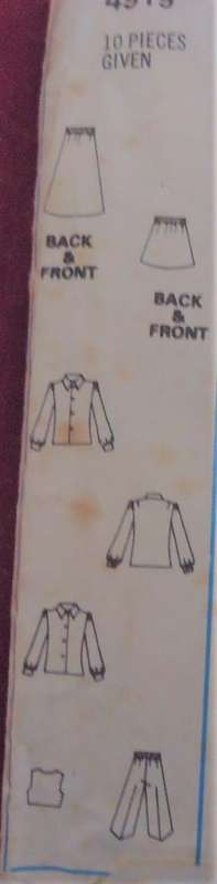 STYLE PATTERNS 4919 CHILD SKIRT-SHIRT, WAISTCOAT & PANTS SIZE 3 CHEST 56 CM OR 22" COMPLETE