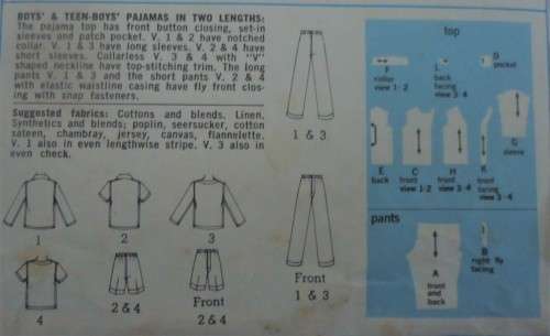 SIMPLICITY PATTERN 6076 BOY'S PJS SIZE 4 YEARS SEE LISTING