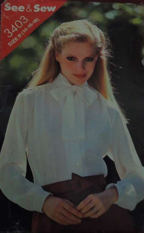 BUTTERICK PATTERN 3403 BLOUSE SIZE B = 14-16-18 COMPLETE & UNCUT