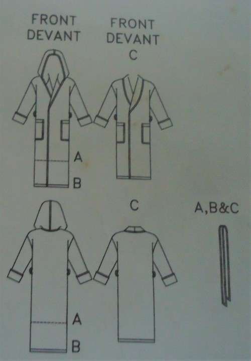 BUTTERICK PATTERN 5734 KIDS HOODED ROBE & ROBE ONE SIZE 4-6-7-8-10-12-14 YEARS COMPLETE & UNCUT