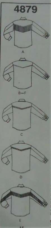 McCALL`S PATTERN 4879 WESTERN SHIRTS SIZE 14 COMPLETE