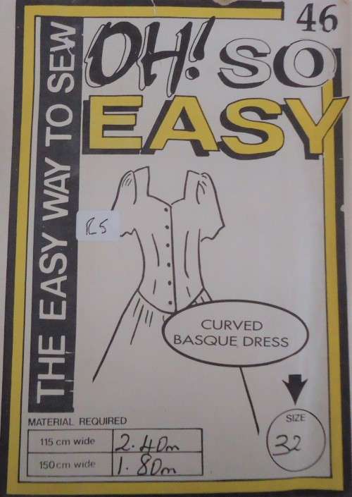 OH SO EASY  PATTERN 46 - CURVED BASQUE DRESS SIZE 32` - COMPLETE