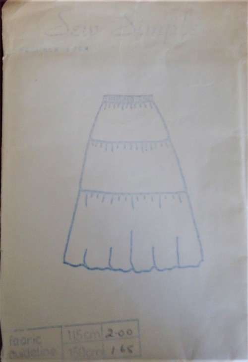 SEW SIMPLE PATTERNS TIERED SKIRT SIZE 34" OR 87 CM  COMPLETE
