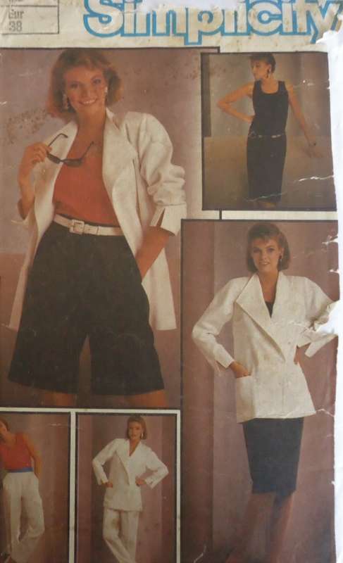 SIMPLICITY PATTERNS 6777 JACKET-TUNIC DRESS-TOP-PANTS  SIZE 10 BUST 32` COMPLETE