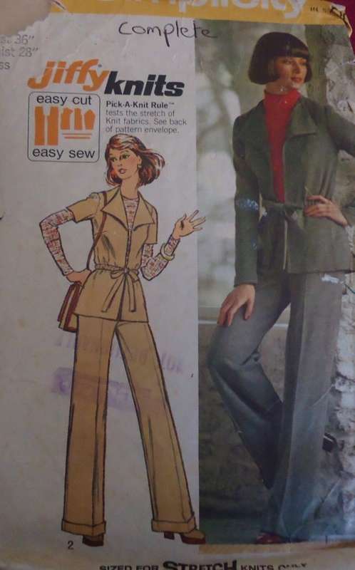 SIMPLICITY PATTERNS 5726 PANTS SUIT SIZE 14 BUST 36" COMPLETE-ZIPLOC BAG