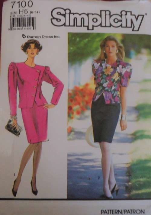 SIMPLICITY PATTERNS 7100 SUIT DRESS SIZE H5  6 - 14 COMPLETE-UNCUT-F/FOLDED