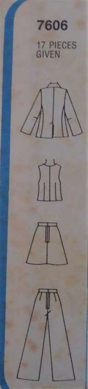 VINTAGE SIMPLICITY 7606 GIRLS UNLINED JACKET-WAISTCOAT-PANTS-SKIRT SIZE 10 YRS BREAST 73 CM COMPLETE