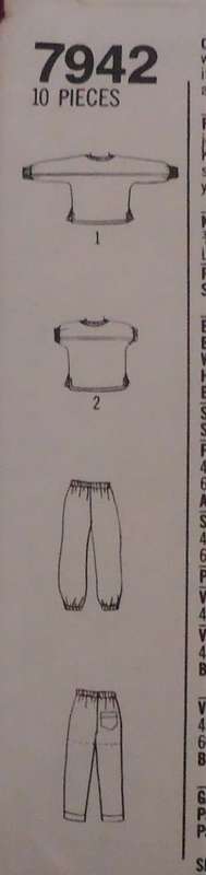 SIMPLICITY PATTERNS 7942 KIDS T SHIRT-PANTS-SHORTS SIZE AA = 2 - 4 YEARS COMPLETE