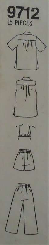 SIMPLICITY PATTERNS 9712 PANTS-SHORTS-BANDEAU-LOOSE FITTING SHIRT SIZE A = 6 - 16  COMPLETE