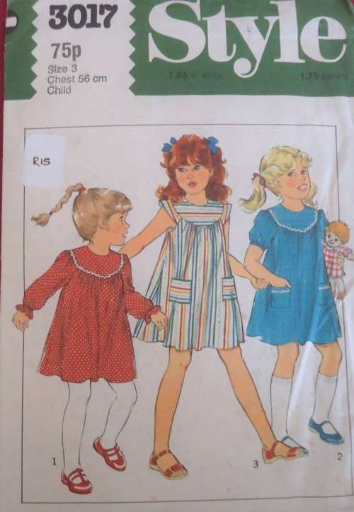 STYLE PATTERNS 3071 GIRLS DRESS WITH YOKE SIZE 3 YEARS CHEST 56 CM COMPLETE
