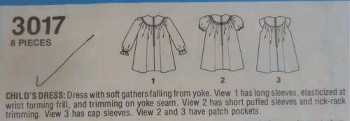 STYLE PATTERNS 3071 GIRLS DRESS WITH YOKE SIZE 3 YEARS CHEST 56 CM COMPLETE