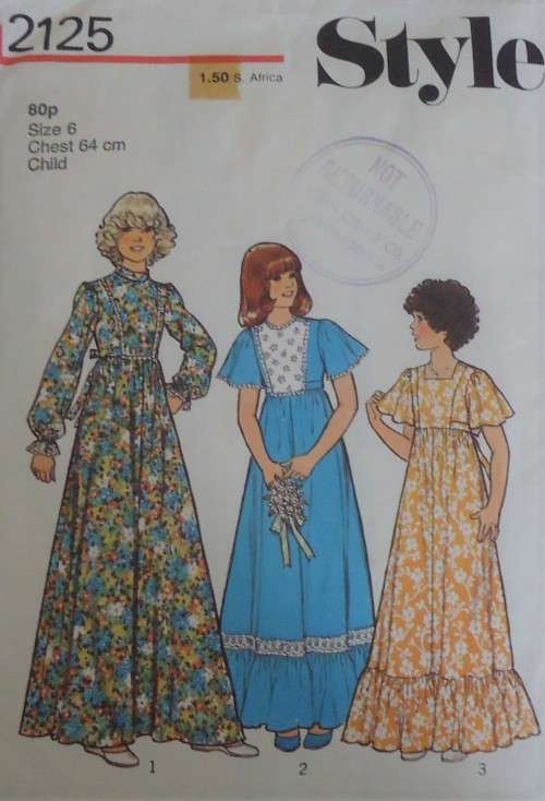 STYLE PATTERNS 2125 GIRL'S PARTY OR BRIDESMAID DRESS  SIZE 6 YEARS CHEST 64 CM COMPLETE