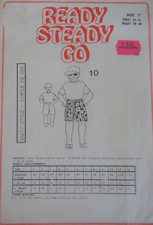 READY-STEADY-GO PATTERN-NUMBER 10  BAGGIES - AGE 2 CHEST 51 CM COMPLETE