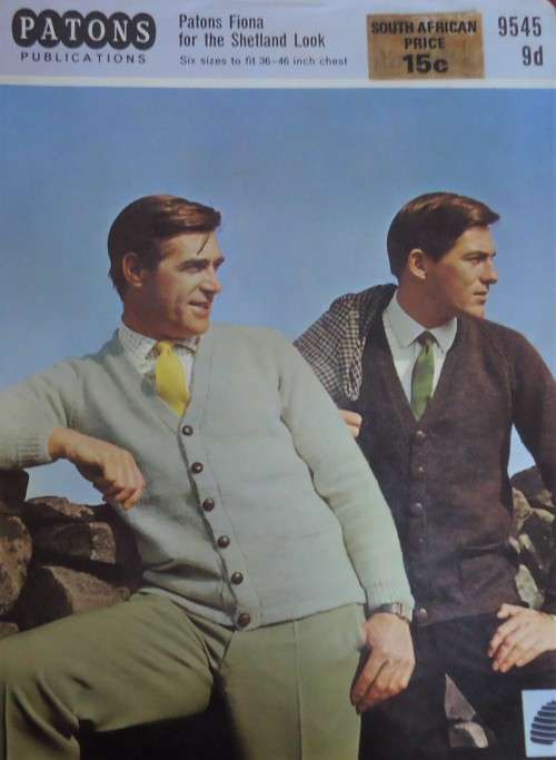 PATONS #9545 MEN`S CLASSIC JACKET-CARDIGAN SIZE 36-46`