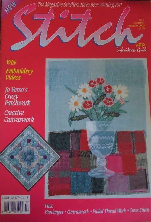 STITCH EMBROIDERY MAGAZINE INC PATTERNS - VOL 7 NOVEMBER/DECEMBER 2000 UK- 52 PAGE A4 MAGAZINE