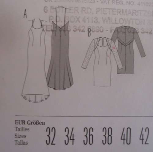 BURDA 6994  STUNNING CLOSE FITTING DRESS SIZES 6 - 16  COMPLETE & UNCUT