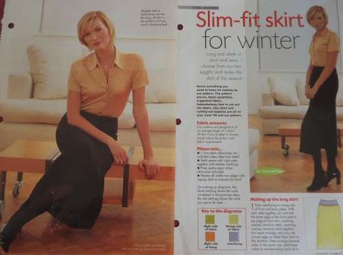 ESSENTIAL PATTERNS E128 `FIGURE HUGGING SKIRT IN TWO LENGTHS `  SIZE 10 - 18
