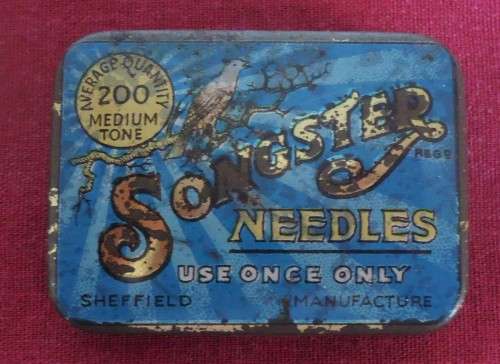 BLUE SONGSTER GRAMOPHONE NEEDLE TIN- EMPTY TIN