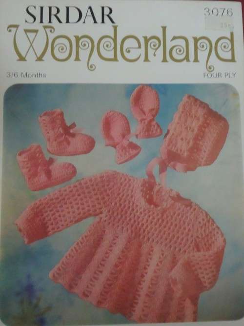 SIDAR WONDERLAND #3076 4 PLY CROCHET ANGEL TOP SET-SIZE 3 - 6 MONTHS