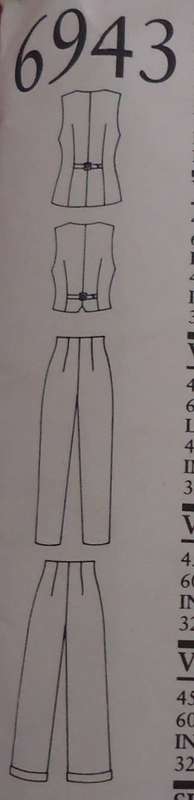 NEW LOOK PATTERNS 6943 WAISTCOAT  & PANTS 6 SIZES IN ONE 6 - 16 COMPLETE