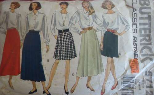 BUTTERICK PATTERN 5712 SET OF SKIRTS SIZES 16-8-10 COMPLETE