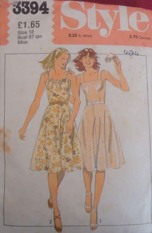 STYLE PATTERNS 3394  SUNDRESS SIZE 12 BUST 87 CM  COMPLETE