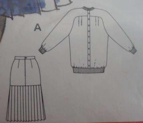 BURDA PATTERN 5842 BLOUSON TOP & SKIRT WITH PLEATS  SIZE 10-12-14-16-18-20 COMPLETE
