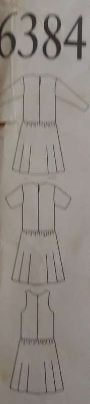 NEW LOOK PATTERNS 6384 DRESS WITH LOWERED WAISTLINE SIZES 8 - 18 NO SEWING INSTRUCTIONS
