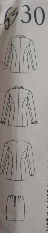 NEW LOOK PATTERNS 6930 V NECK JACKET/TOP & SKIRT SIZES 8 - 18 COMPLETE-UNCUT-D/FOLDED
