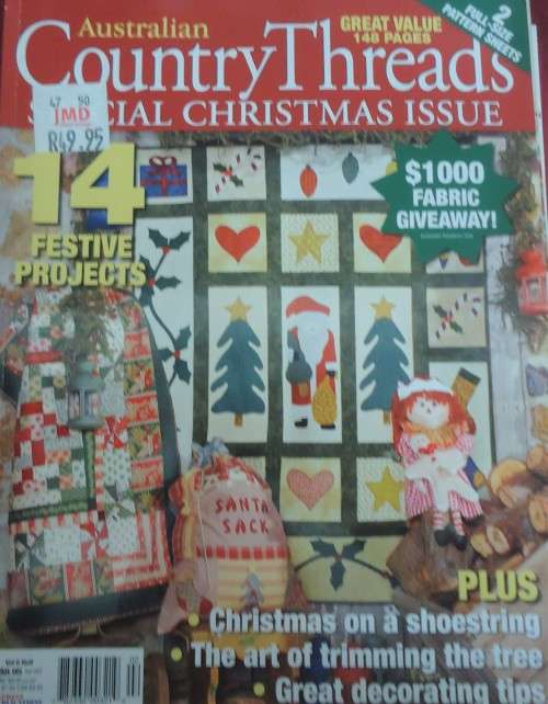 COUNTRY THREADS MAGAZINE - AUS VOLUME 6 NO 9 -  148 A4 PAGES OF PATTERNS WITH PULLOUT SECTION