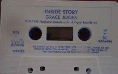 GRACE JONES - INSIDE STORY - 1986 CAPITOL RECORD CASSETTE TAPE - TEST PLAYED & CLEANED
