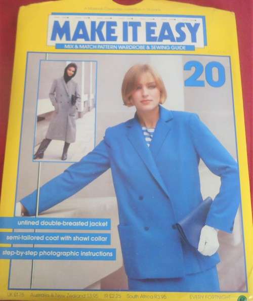 MAKE IT EASY # 20 UNLINED DOUBLE BREASTED JACKET-SEMI TAILORED COAT WITH SHAWL COLLAR