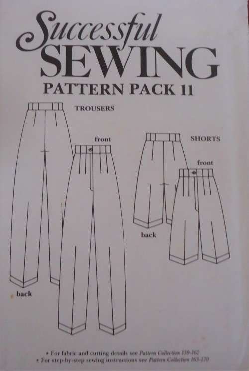 SUCCESSFUL SEWING  PATTERN PACK 11 PANTS & SHORTS WITH CUFF 8 - 18 COMPLETE & UNCUT