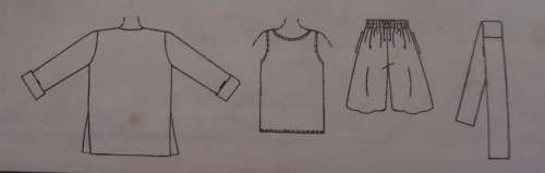 McCALL`S PATTERN 7658  JACKET-TANK TOP-PULL ON SHORTS-SASH SIZE B  8-10-12 - NO SEWING INSTRUCTIONS