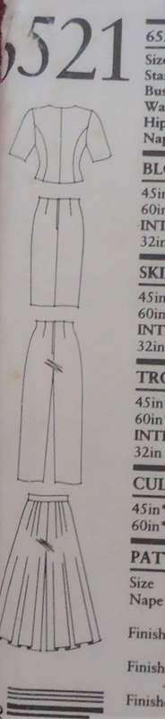 NEW LOOK PATTERNS 6521 TOP-PANTS-CULOTTES & SPLIT SKIRT  SIZE 8 - 20 COMPLETE-UNCUT-F/FOLDED