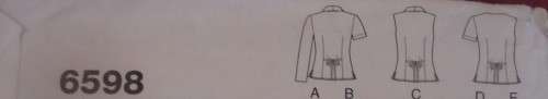 NEW LOOK PATTERNS 6598 SET OF TOPS SIZE 8 - 18 COMPLETE