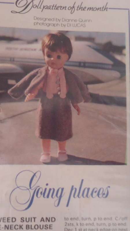 LIVING & LOVING JUNE 1981 - GOING PLACES - TWEED SUIT & TIE-NECK BLOUSE- 43 CM DOLL