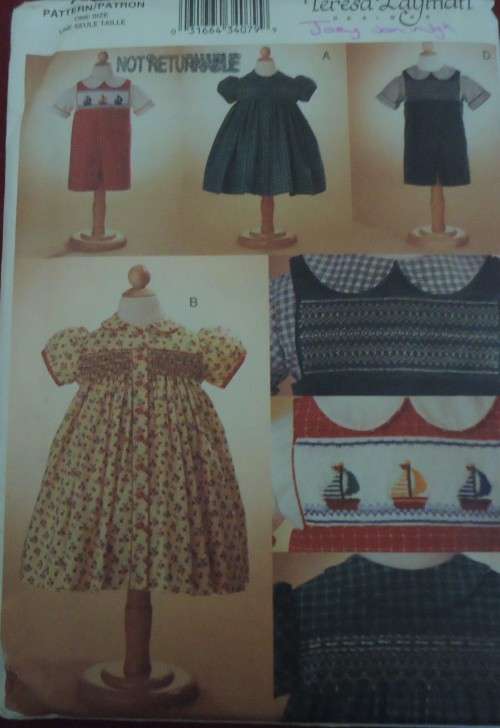 VOGUE PATTERNS 7504 SMOCKED DRESS ONE SIZETO FIT 1 - 4 YEARS COMPLETE & FACTORY FOLDED