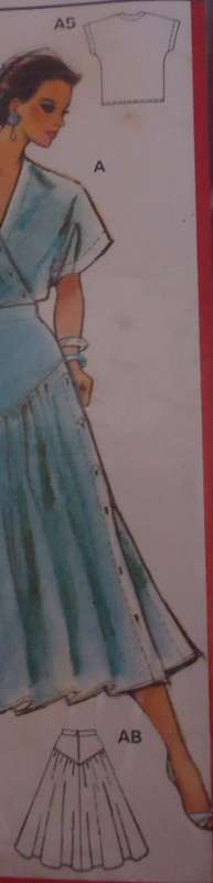 BURDA PATTERN 5774 SKIRT & TOP SIZES 10 - 20  COMPLETE & PART CUT