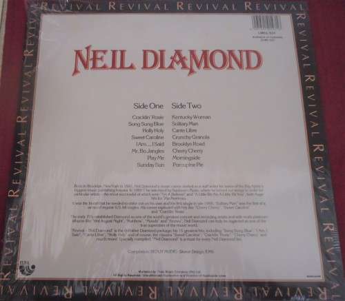 NEIL DIAMOND - REVIVAL - 1987 MCA VINYL LP - LMCL 531 WITH SHRINKWRAP