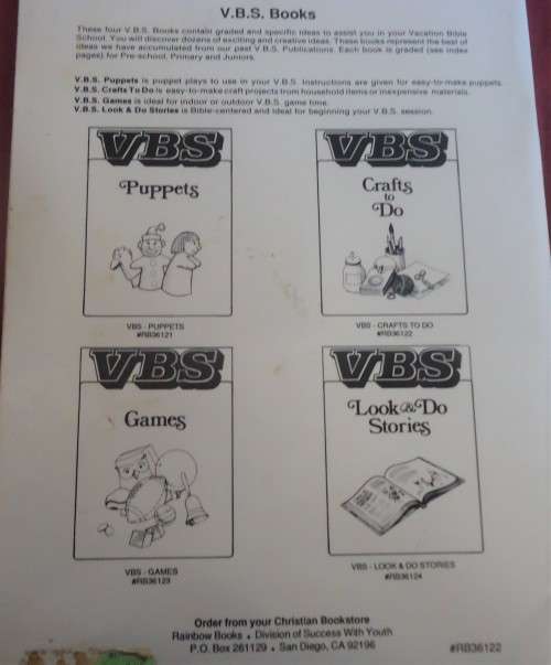 VBS - CRAFTS TO DO  - 54 A4 PAGES