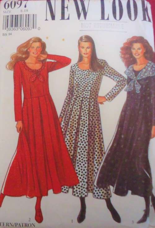 NEW LOOK PATTERNS 6097 PLEASANT DRESSES SIZES 8 - 18 COMPLETE SEE LISTING