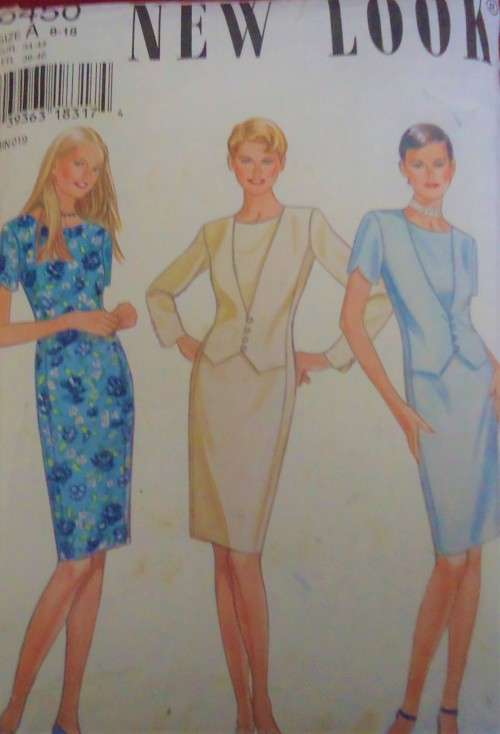 NEW LOOK PATTERNS 6450 DRESS WITH MOCK WAISTCOAT SIZES 8 - 18 SEE LISTING