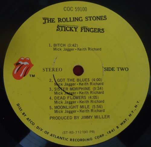 ROLLING STONES - STICKY FINGERS - 1971 USA ROLLING STONES VINYL LP COC 59100 WITH INNER SLEEVE & ZIP